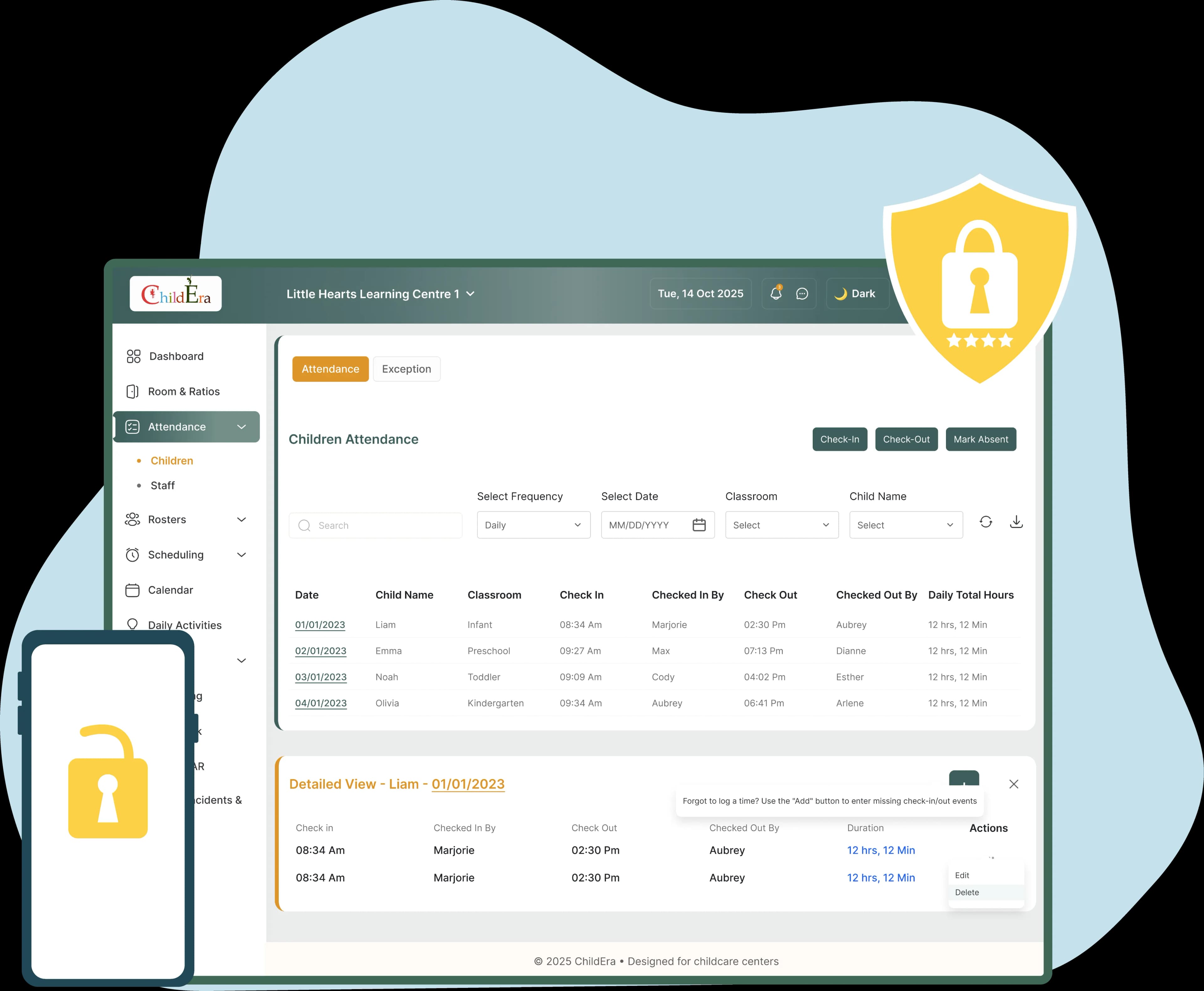 Verified attendance records for audits licensing and daily review