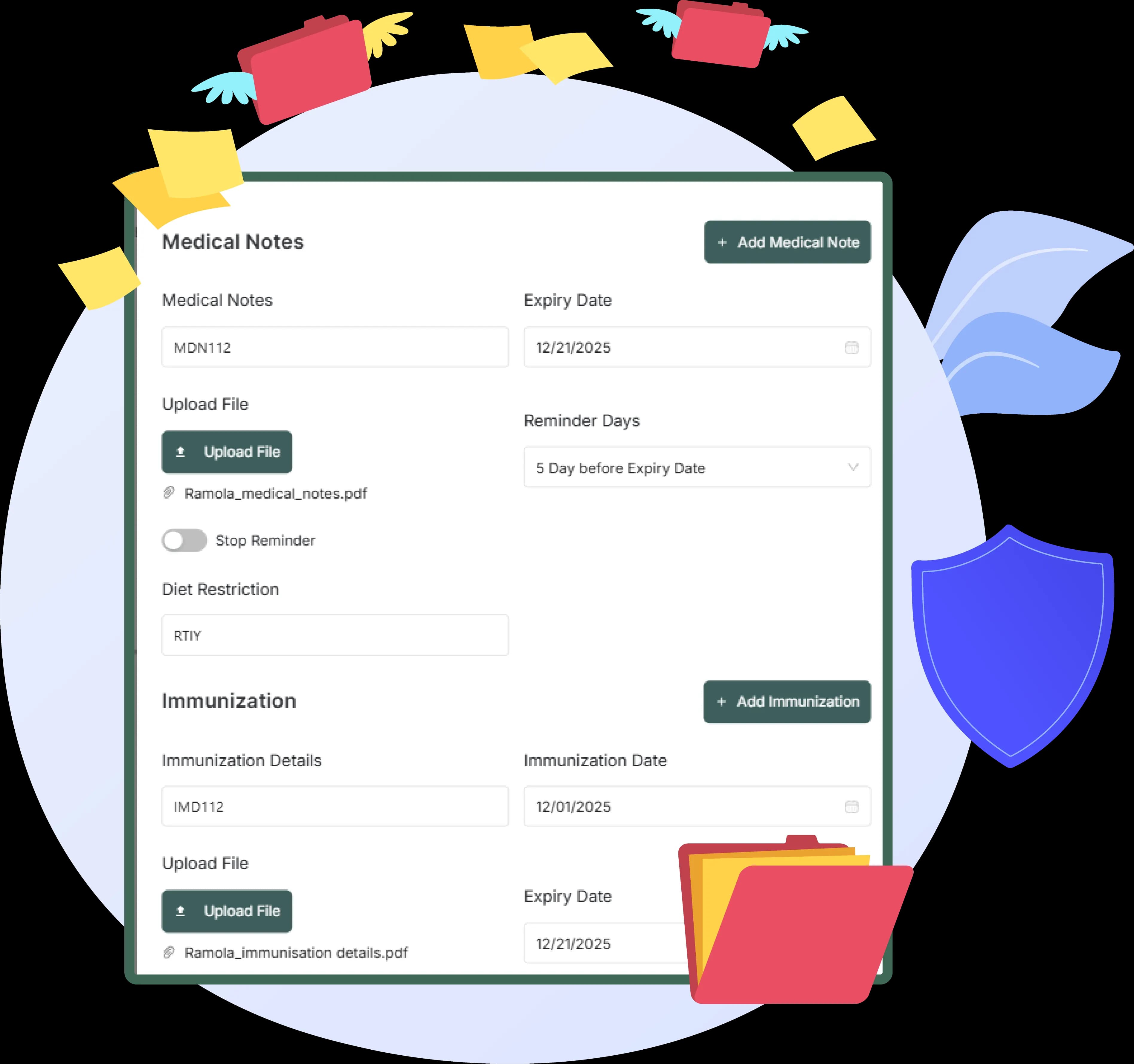 Digital document collection and paperless childcare registration