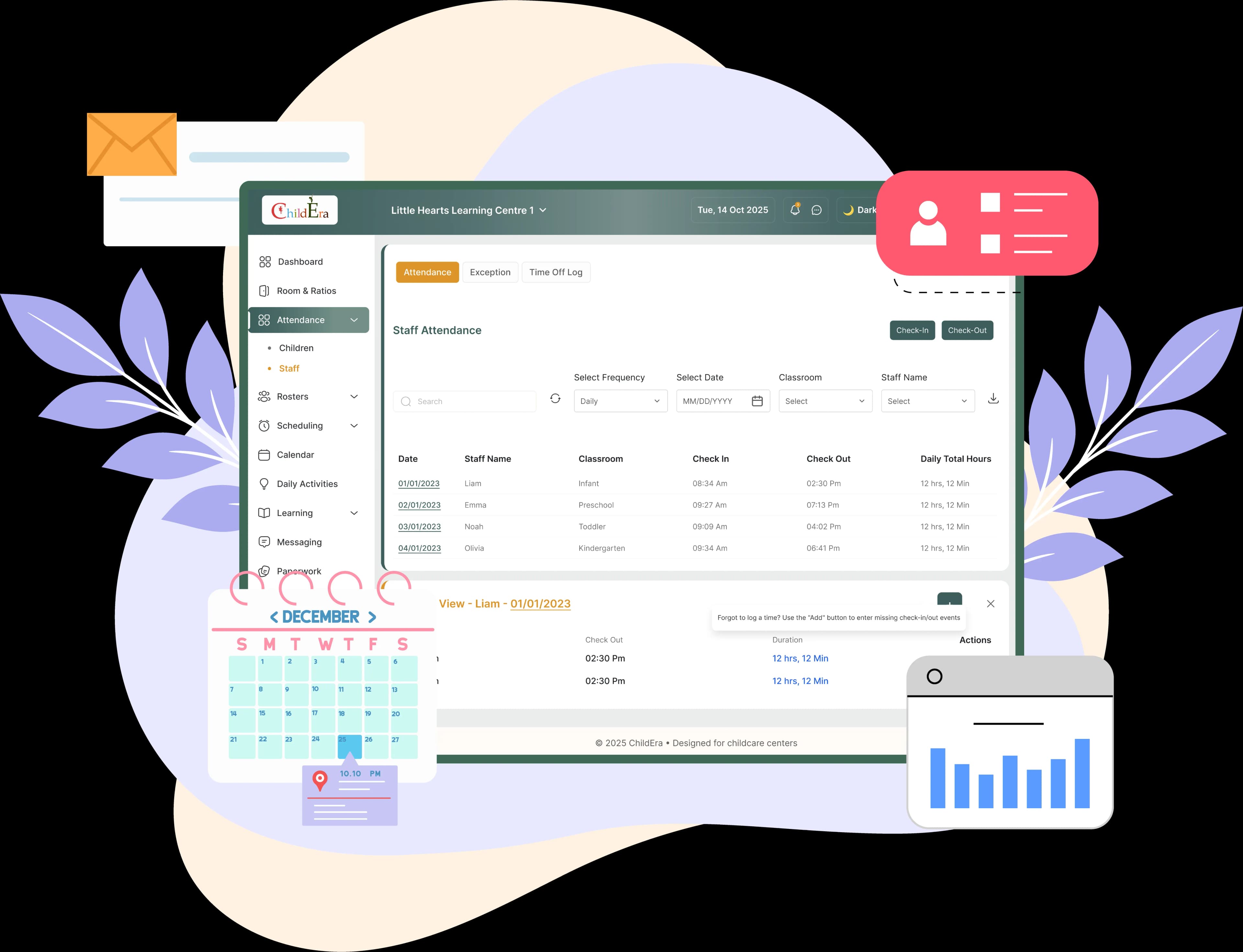 Employee attendance time tracking and automated timesheets