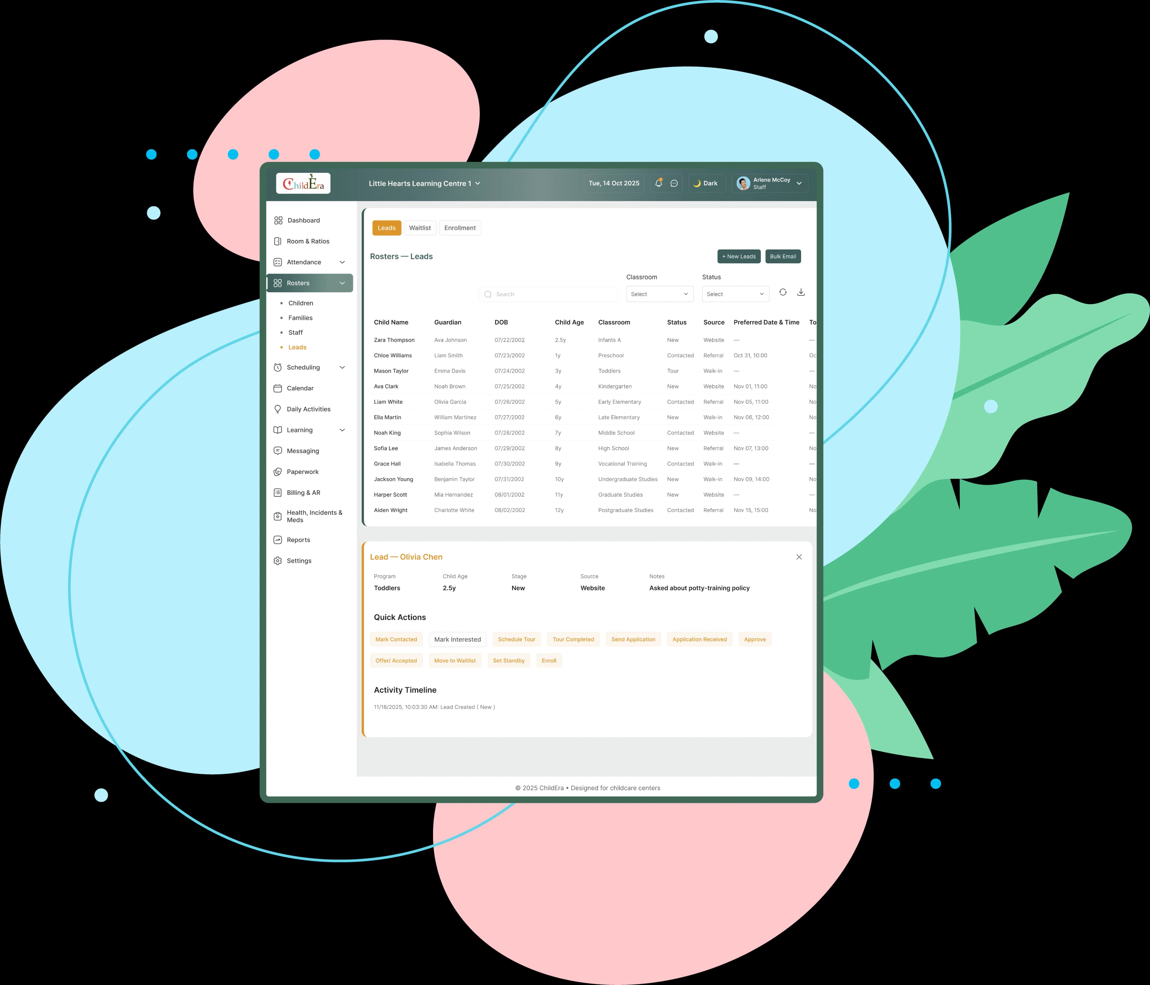 Childcare enrollment integrated with full childcare management software