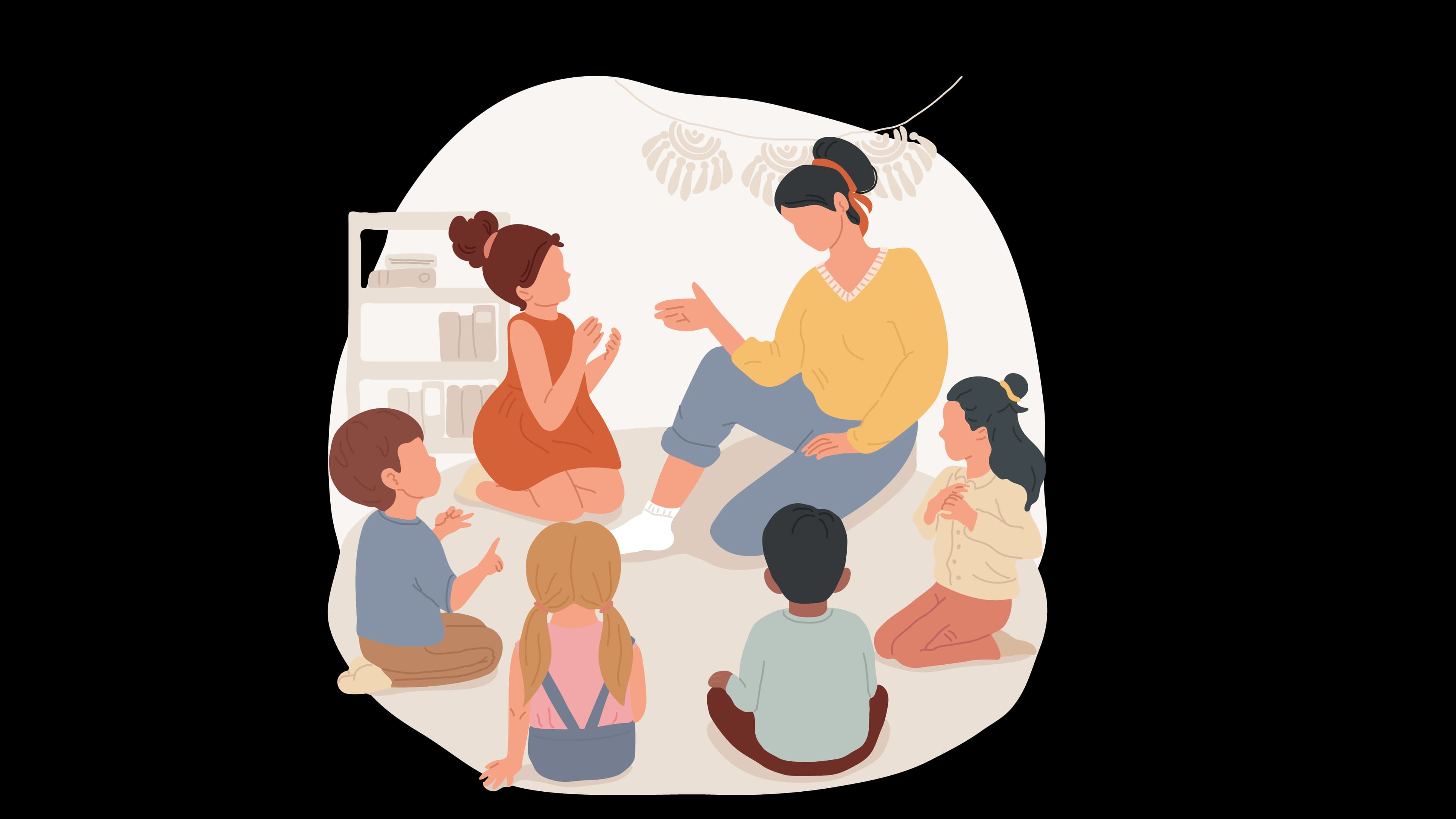 Children and educators in an early childhood education program