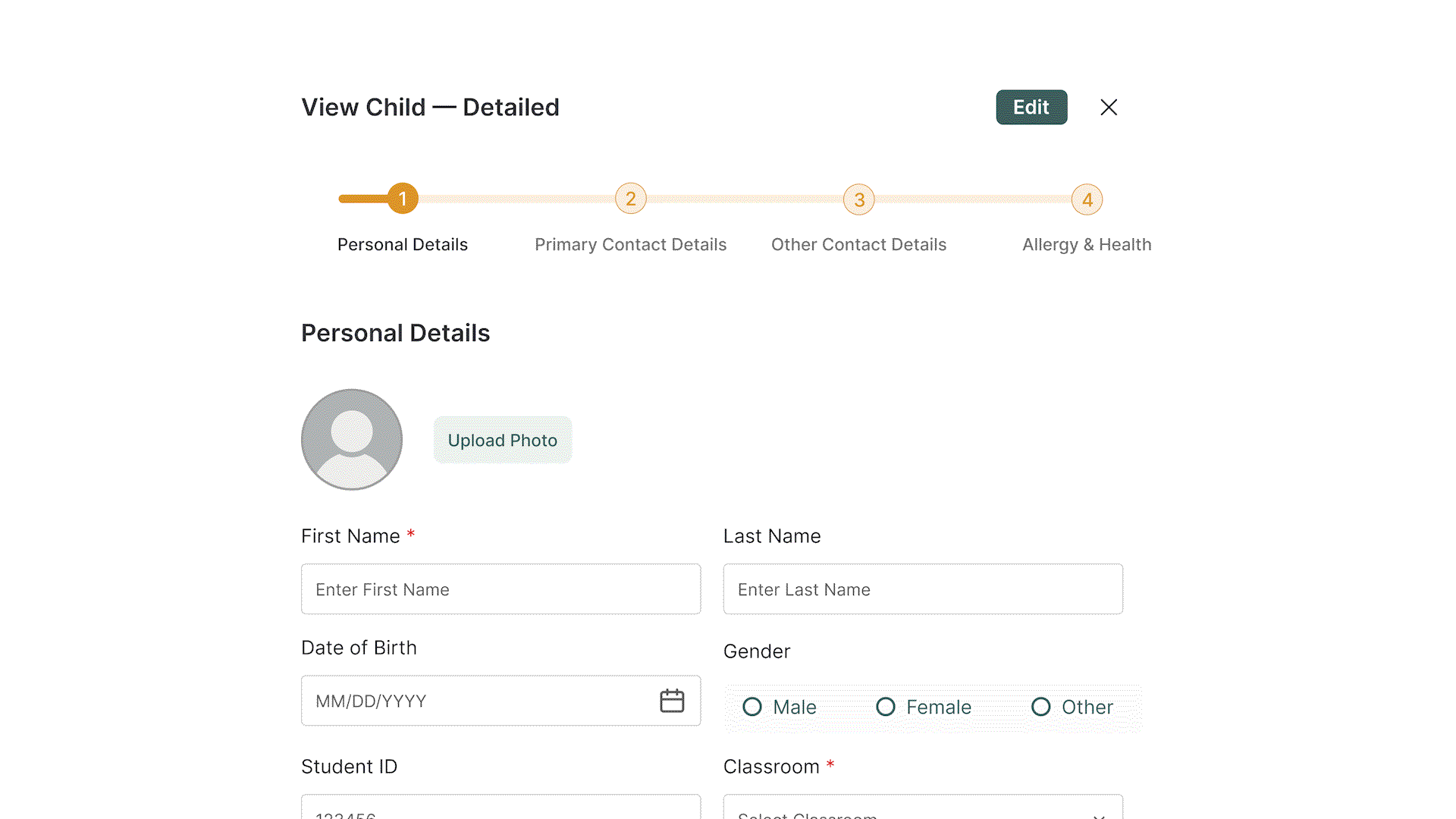Enrollment and registration forms for childcare